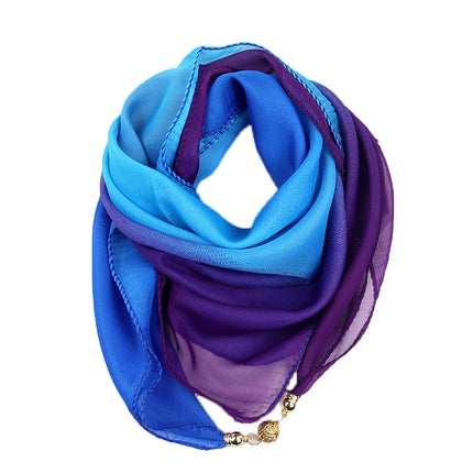 Magnetic buckle summer chiffon breathable sunscreen small square scarf neck scarf women's 2024 new all-match spring and autumn turban