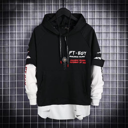 Functional Style Sweater Men's Hooded Jacket National Fashion Autumn ins Hong Kong Style Loose All-match Personalized Street Hip-hop Trend