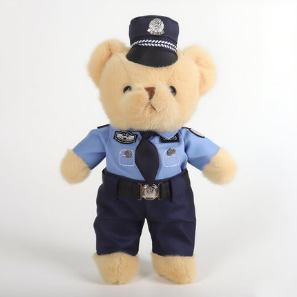 Police Bear Doll Traffic Police Bear Doll Uniform Fire Suit Teddy Bear Plush Toy Internet Red Bear Doll