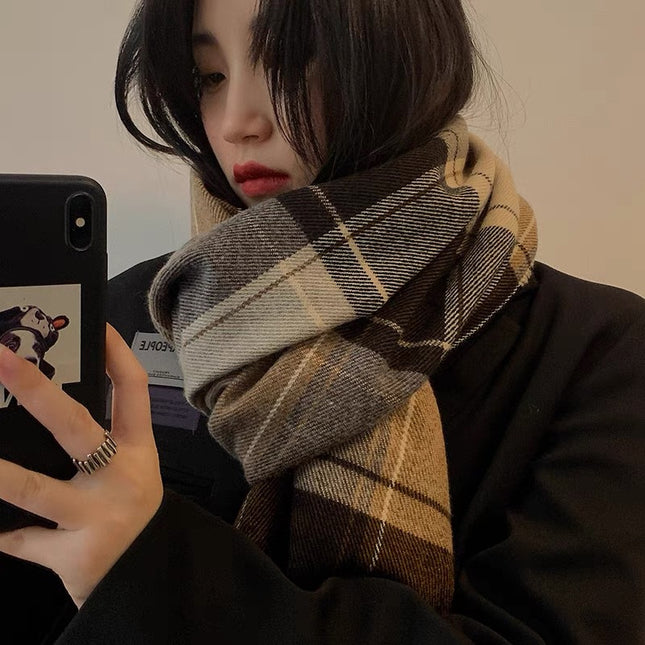 Factory Mixed Batch New Plaid Scarf Women's Winter Ins All-match Student Scarf Warm Cashmere Korean Style Scarf