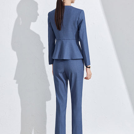 Black Suit suit Women's Spring and Autumn New Professional Fortress Jewelry Gold Shop Tooling Front Desk Reception Sales Work Clothes