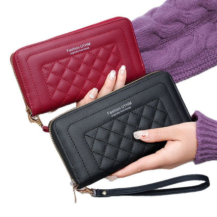 2025 New Women's Wallet Long All-match Zipper Clutch Embroidered Fashion Large Capacity Soft Wallet Mobile Phone Bag