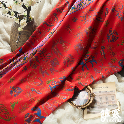 Hemp Cotton Digital Printing Fabric Printing Cotton and Linen Clothing Fabric Vintage Handmade DIY Tablecloth Patchwork Southeast Asia