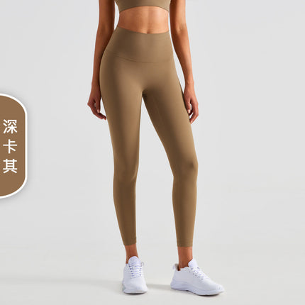Trendy Women's Yoga Pants for Outdoor Wear, Tight-Fitting Breathable Sports Fitness Leggings, High-Waisted, Hip-Lifting, Cropped Length