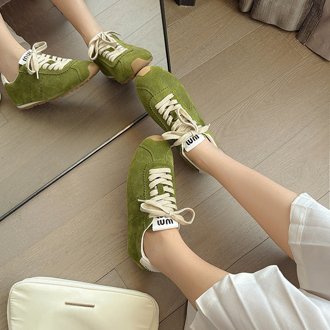 Cowhide Version of Retro German Training Shoes for Women 2026 New Style Soft-Soled Comfortable Flat-Soled Casual Sports Shoes Genuine Leather Forrest Gump Shoes for Women