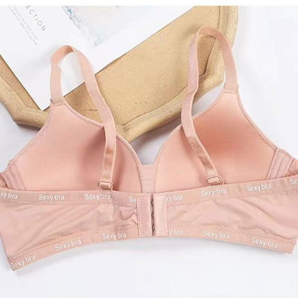 Foreign Trade Cross-border in stock Bra without Steel Ring Lightweight Breathable Sweat Absorbing Comfortable Upper Bra Gathering Anti-sagging Underwear for Women
