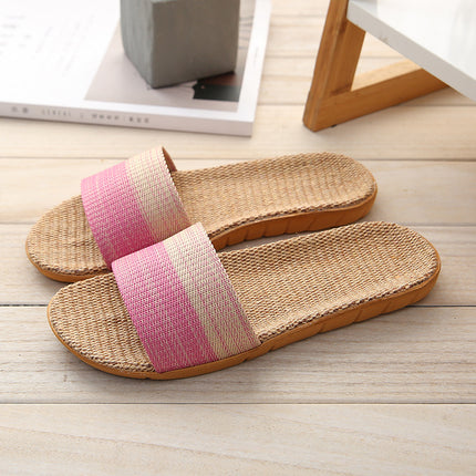 Cixi Simple Linen Slippers Four Seasons Guest Indoor Living Room Home Floor Cotton Linen Slippers Couple Wholesale