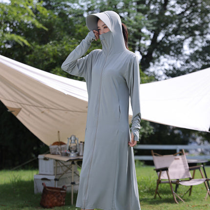 Sun Protection Clothing for Women Summer 2026 New Long Style Full-Body Slim Fit Ice Silk Beach Sun Protection Clothing Anti-Ultraviolet Sun Protection Shirt