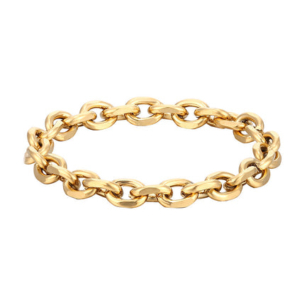 Cross-border French Advanced Chain Ring Soft Chain 14K Gold Titanium Steel Electroplated Women's Niche Simple Fashion Accessories Wholesale