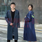 Oxford navy blue Long Coat with Snaps / Free size