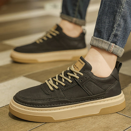 Men's Shoes Autumn 2025 New Style British Casual Leather Shoes Winter Sneakers Thick-Soled Fleece-Lined Sports Work Trendy Shoes Cotton Shoes