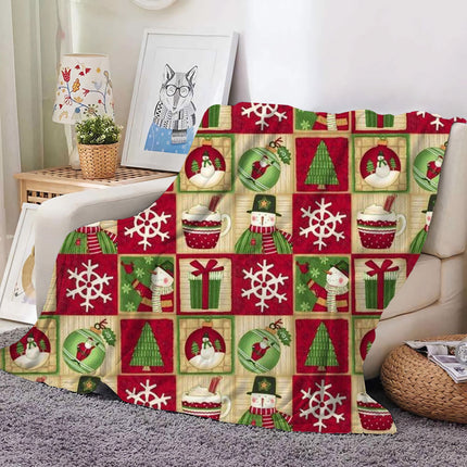 Christmas Decoration Blanket Holiday Blanket Red Festive Blanket Christmas Tree Polo Sofa Blanket Flannel Blanket