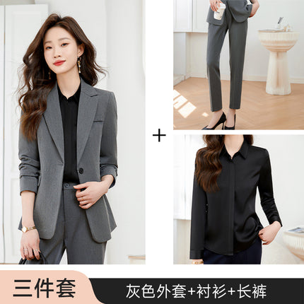 Black suit jacket Women's Spring and Autumn work clothes professional temperament civil servant interview formal wear women's suit suit