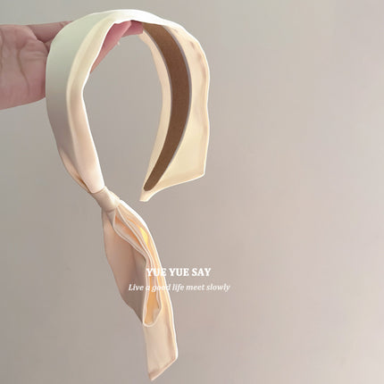Roman Holiday ~ French Wide-brimmed Satin Ribbon Hair Hoop Women's High-grade Style Disc Hair Niche Design Super Fairy Hair Accessories for Summer