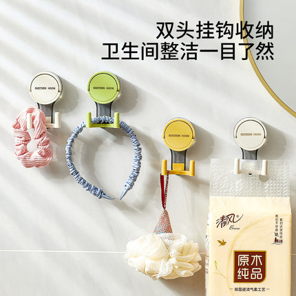 Double head suction cup hook wash towel non-perforated bathroom suction cup double hook double hook hanging paper strong load-bearing wholesale