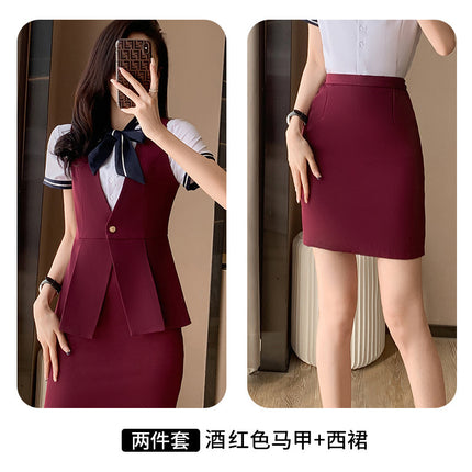 Professional suit Women's Vest Workwear Hotel Front Desk Fashion Vest Jewelry Shop Beautician Work Clothes Temperament suit