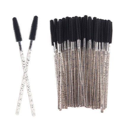 Wholesale foreign trade crystal rod silicone eyelash brush eyebrow brush color eyelash comb disposable eyelash combing tool