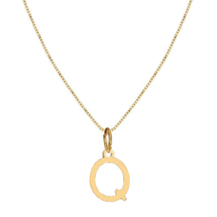 Cross-border Amazon Hot Sale Simple Stainless Steel Letter Pendant Necklace Women Alloy Box Chain 26 Letter Clavicle Chain