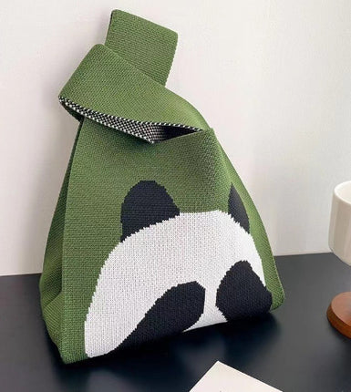 New Ins Bag Knitted Handbag Large Capacity Bucket Bag Versatile Daily Work Clothing Tote Bag Female Souvenir