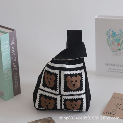 110g Baby Birthday Gift Bag Holiday Knitted Gift Bag Kidsren's First Birthday Party Handbag Gift Knitted Bag