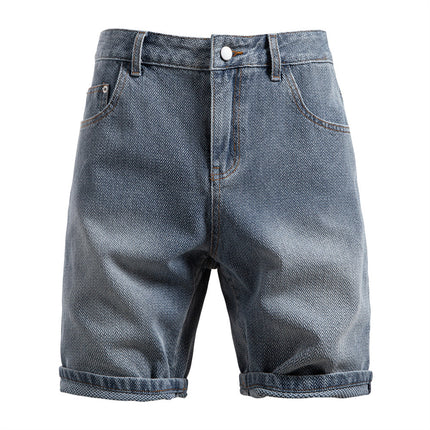 Patterned Denim Shorts Men's New Product 2025 Five-Point Pants Men's Retro Straight Cross-Border Summer Starry Sky Shorts Denim European and American