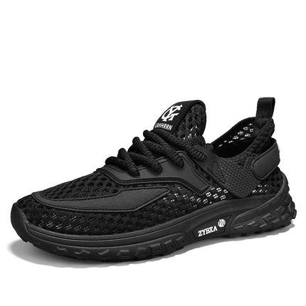 2025 Summer Lightweight Slip-On Large-Eye Cut Out Mesh Flats One-Leg Outdoor Douyin Casual Sandals and Sneakers for Men