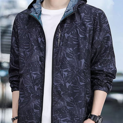 Ice Silk Sun Protection Clothing Men's Thin Breathable Hooded Sun Protection Clothing Foreign Trade Outdoor Sports Fishing Zipper Skin Jacket