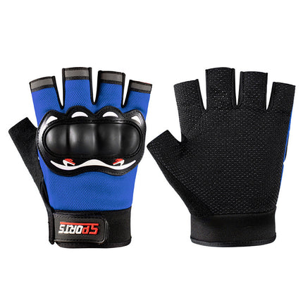 Motorcycle Gloves Half-Finger Outdoor Sports Breathable Non-Slip Anti-Fall Wear-Resistant Half-Finger Touch Screen Riding Gloves