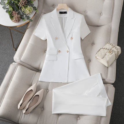 White Suit Set for Women, New Spring and Autumn Style, Cross-Border Elegant Goddess Style, Professional Attire with a High-End Feel, Casual Suit, Formal Wear