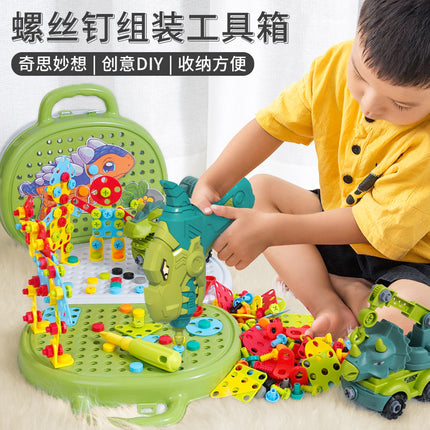 Cross-border children's puzzle assembly toolbox electric screwdriver diy disassembly repair screw toy wholesale