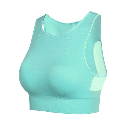 plus size Mesh Beautiful Back Push-up Yoga Sports Bra Women's Fitness Shockproof One-piece Vest Sports Underwear Thin