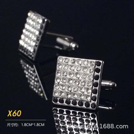 In-Stock French Shirt Cufflinks Men's Green Blue Plaid Cuff Studs Business Men's French Buttons Versatile