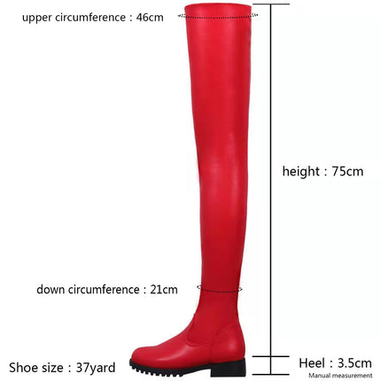 Cross-border 2024 Spring and Autumn New Knee Boots Women's European and American Round Head Fashion Boots Foreign Trade plus size Chunky Heel Long Barrel Knight Boots