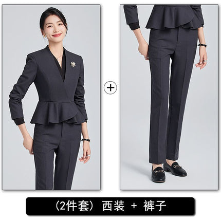 Professional Suit suit Women 2024 Spring and Autumn New Hotel Front Desk Formal Formal Dress Temperament Dress Overalls