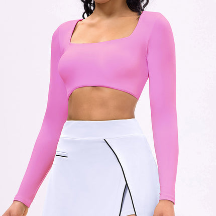 New Summer Fitness Running Sports Skirt Long Sleeve Top with Chest Pad Tennis Clothes Golf Tennis Skirt Women