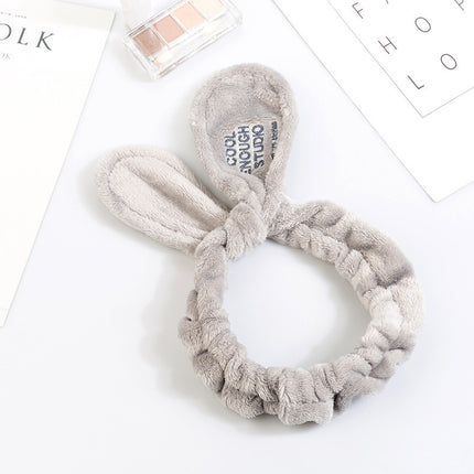 Korean Cute Rabbit Ears Makeup Beauty Quick-Release Headband Adjustable Wire Knotted Cross Face Wash Headband Headband