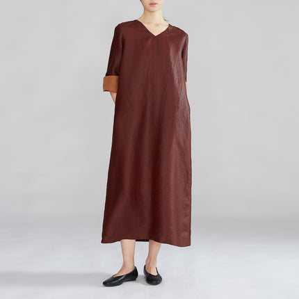 Silk Red Cloud Turtle Oil Leather Vintage Dress for Women, Low-Key Luxury, 100% Mulberry Silk Dress, New Spring Model