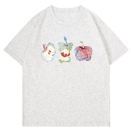 American-Style Pure Cotton Short-Sleeve T-Shirt for Women, Summer 2026 New Design, Student Loose and Casual Style, Regular Shoulder Half-Sleeve Top