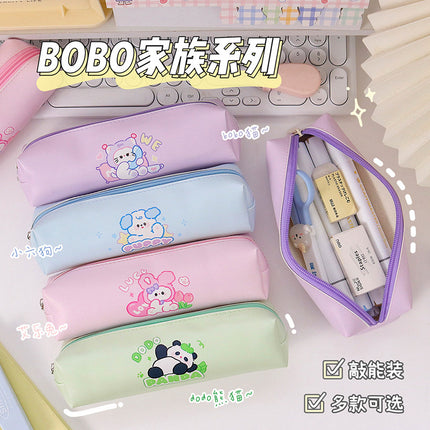Cartoon panda pencil case cute student stationery bag children stationery box pencil bag simple stationery storage bag wholesale