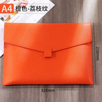 Cross-Border A4 Pebbled Leather Document Bag Business Office Large-Capacity Stationery Bag Contract Information Storage File Bag