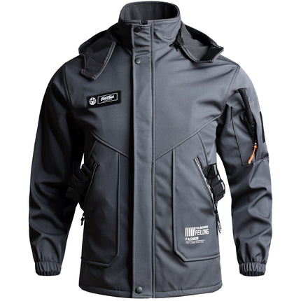 Autumn and Winter Jacket Suit Men's Velvet Cold-Proof, Windproof, Waterproof and Warm Cycling Mountaineering Clothing Outdoor Thickeneding