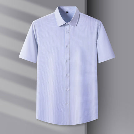 Counter Men's and Women's Summer Natural Modal Short-Sleeved White Shirt, No-Iron, Anti-Wrinkle, High-End Cool Cloud Shirt