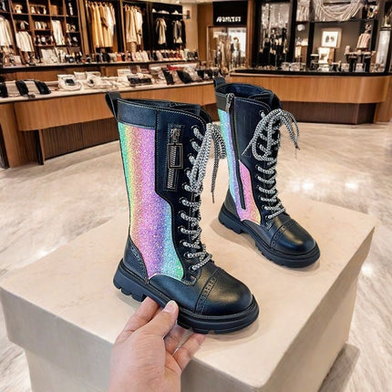 Girls' Boots, No More Than Knee-High, Autumn and Winter High Boots, Catwalk Performance Boots, Kidsren's Fashion Princess High Boots, Simple