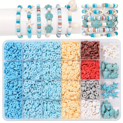 European and American Cross-border 24-grid Clay Bead Bracelet Making Kit 3mm23 Color Bead Bracelet Making DIY Jewelry Kit