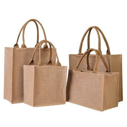 New Handheld Open Storage Bag Jute Women's Tote Bag