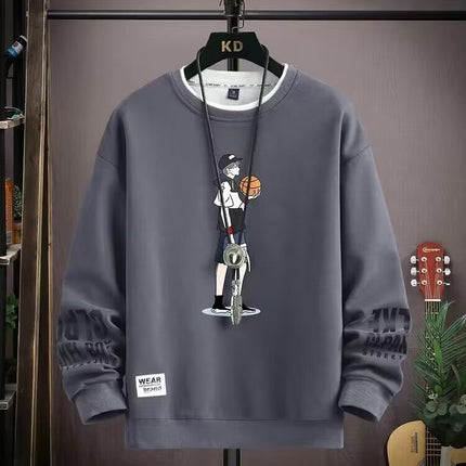 Junior High School Student Sweatshirt Men's T-Shirt Inner Wear Youth Spring & Fall New Style High School Student Spring Bottoming Shirt Big Children's Men's Clothing