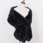 Black fox fur / 28*160cm