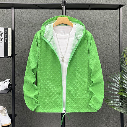 Summer Thin Jacquard Sunscreen Clothing Men's Outdoor Sports Fishing Skin Clothing Trendy Brand Ice Silk Sunscreen Clothing Men's