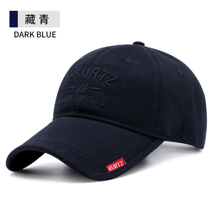 Baseball Cap for Men, New Spring/Summer Trendy Korean Style Embroidered Versatile Hard-Brimmed Large Brim Sun Protection Visor Cap