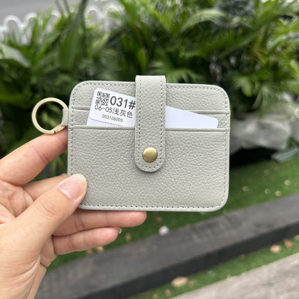 Vintage Oil Wax Leather Buckle Genuine Leather Card Holder Men's Multifunctional Cowhide Women's Coin Purse with Key Ring Driver's License Holder